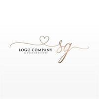 Initial SG feminine logo collections template. handwriting logo of initial signature, wedding, fashion, jewerly, boutique, floral and botanical with creative template for any company or business. vector