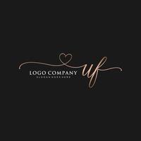 inicial uf femenino logo colecciones modelo. escritura logo de inicial firma, boda, moda, joyería, boutique, floral y botánico con creativo modelo para ninguna empresa o negocio. vector