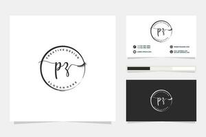 inicial pz femenino logo colecciones y negocio tarjeta modelo prima vector