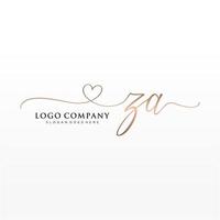 inicial za femenino logo colecciones modelo. escritura logo de inicial firma, boda, moda, joyería, boutique, floral y botánico con creativo modelo para ninguna empresa o negocio. vector