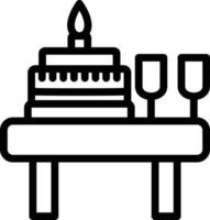 cumpleaños mesa vector icono estilo