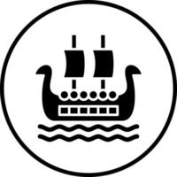 Viking Ship Vector Icon Style