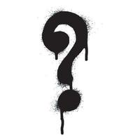 Spray Painted Graffiti Question Icon Sprayed isolated with a white background. graffiti Question symbol with over spray in black over white. Vector illustration.