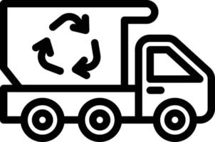 vector diseño reciclaje camión icono estilo