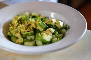 Fresh avocado salad with no dressing photo