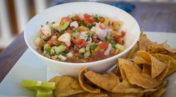 Belizian Traditional Appetizer called Conch ceviche photo
