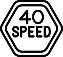 Vector Design 40 Speed Limit Icon Style