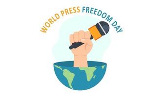 Flat design world press freedom day illustration vector