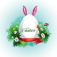 Realistic happy easter day card background vector