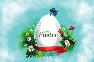 Realistic happy easter day card background vector