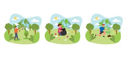 Earth Day Flat Bundle Design Illustration vector