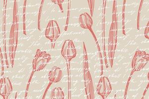 tulipán flor gráfico bosquejo ilustración. botánico planta ilustración. Clásico medicinal hierbas bosquejo conjunto de tinta mano dibujado médico hierbas y plantas bosquejo vector