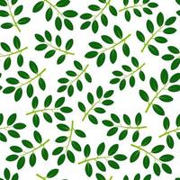 Seamless pattern with green summer leaves. Vector illustration.