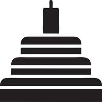 Cake icon symbol vector image. Illustration of the bakery birthday isolated design image. EPS 10