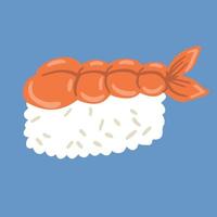 Sushi con un camarón carne ,bien para gráfico diseño recurso. vector