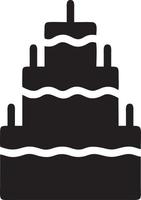 Cake icon symbol vector image. Illustration of the bakery birthday isolated design image. EPS 10