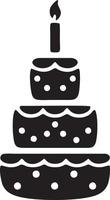 Cake icon symbol vector image. Illustration of the bakery birthday isolated design image. EPS 10