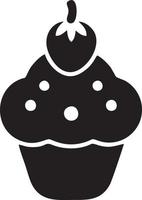 Cake icon symbol vector image. Illustration of the bakery birthday isolated design image. EPS 10