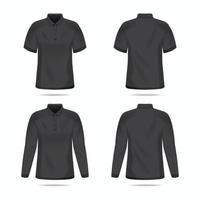 3D Black Polo Shirt Mock Up Set vector