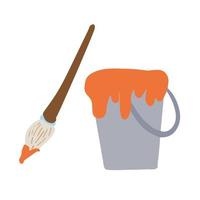 Paint bucket and bruish ,good for graphic design resource for world art day events vector