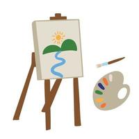 Painting Canvas and color palettes ,good for graphic design resource for world art day events vector