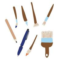 painting brush set tools ,good for graphic design resource for world art day events vector