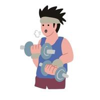 Work out man with barbell ,good for graphic design resource vector