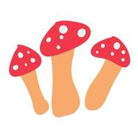 Three Red mushroom, good for graphic resource. vector