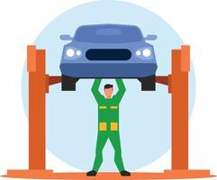 Vector Image Of A Mechanic Working On A Car Repair