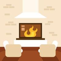 Vector Image Of A Modern Fireplace