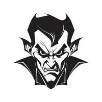 vampire, logo concept black and white color, hand drawn illustration vector