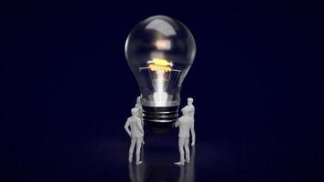 light bulb and business man 3d rendering photo