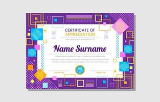 Colourful Abstract Geometric Certificate Layout Template vector