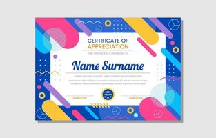 Colourful Abstract Geometric Certificate Layout Template vector