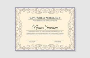 Hand Drawn Victorian Classic Style Certificate Template vector