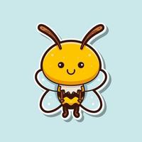 cute bee illustration vector