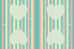 Geometric simple stripes with heart pattern bright pastel background. Abstract graphic line modern elegant minimal retro style. Design for fabric texture textile print art background wallpaper. vector