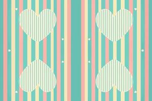 Geometric simple stripes with heart pattern bright pastel background. Abstract graphic line modern elegant minimal retro style. Design for fabric texture textile print art background wallpaper. vector