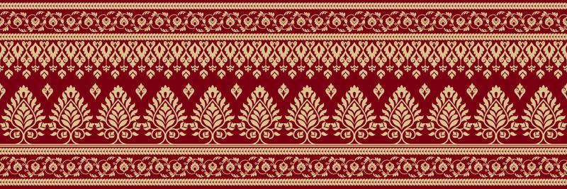 Ethnic pattern. Bandana Print. Silk neck scarf or kerchief. Design for Saree, Patola, Sari, Dupatta, textile. Tile patterns. Aztec style. Floral vintage. Bohemian Indian motif style. Clothing. Vector.