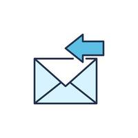 Envelope and Horizontal Arrow vector Email Forward concept colored icon