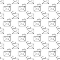 Envelope with Arrow vector Send Email outline seamless pattern