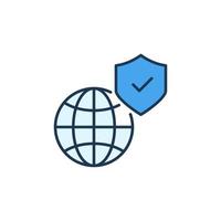 Globe with Shield vector concept colored icon or sign