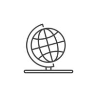 Globe on Stand vector concept linear icon or sign