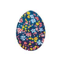 Image of an egg with floral ornament vector