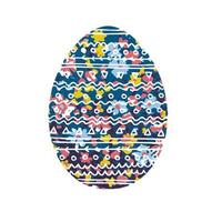 Easter egg.Image of an egg with floral ornament. painted easter egg vector