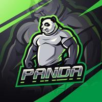 logotipo de la mascota de panda fighter esport vector
