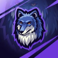 Wolf head mascot logo design vector