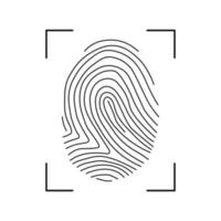 huella dactilar escanear icono. huella dactilar icono identificación. seguridad y vigilancia sistema elemento vector