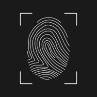 Fingerprint Scan Icon. Fingerprint icon identification. Security and surveillance system element vector