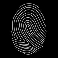 Fingerprint Scan Icon. Fingerprint icon identification. Security and surveillance system element vector